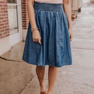 Roolee SteelBlue Clark Denim Skirt